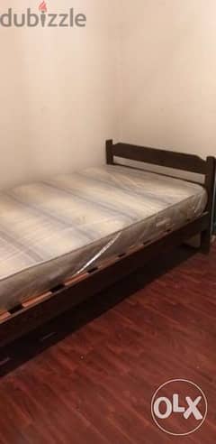 سرير خشب زان ١٢٠ و مرتبة تاكي جولدن جداد