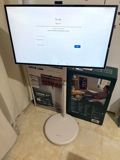 Smart Portable Touch TV on Wheelsتلفزيون محمول يعمل بالبطارية شاشة تتش