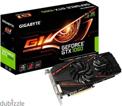 كارت شاشة Gigabyte GTX 1060 6GB G1 Gaming - كسر زيرو يعتبر جديد