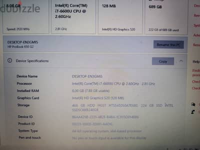 HP probook 650 G2