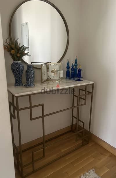 marble console with mirror