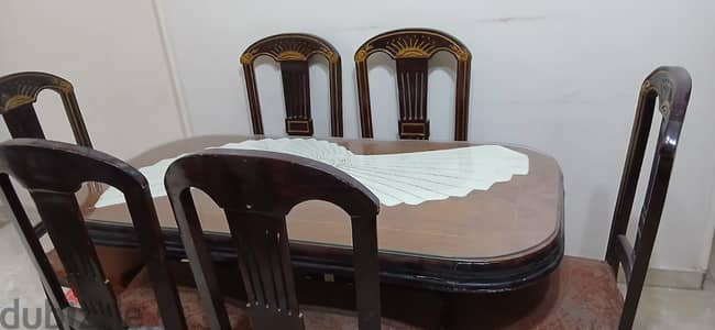 سفرة 6كراسي قرصة زجاج 6ملي
