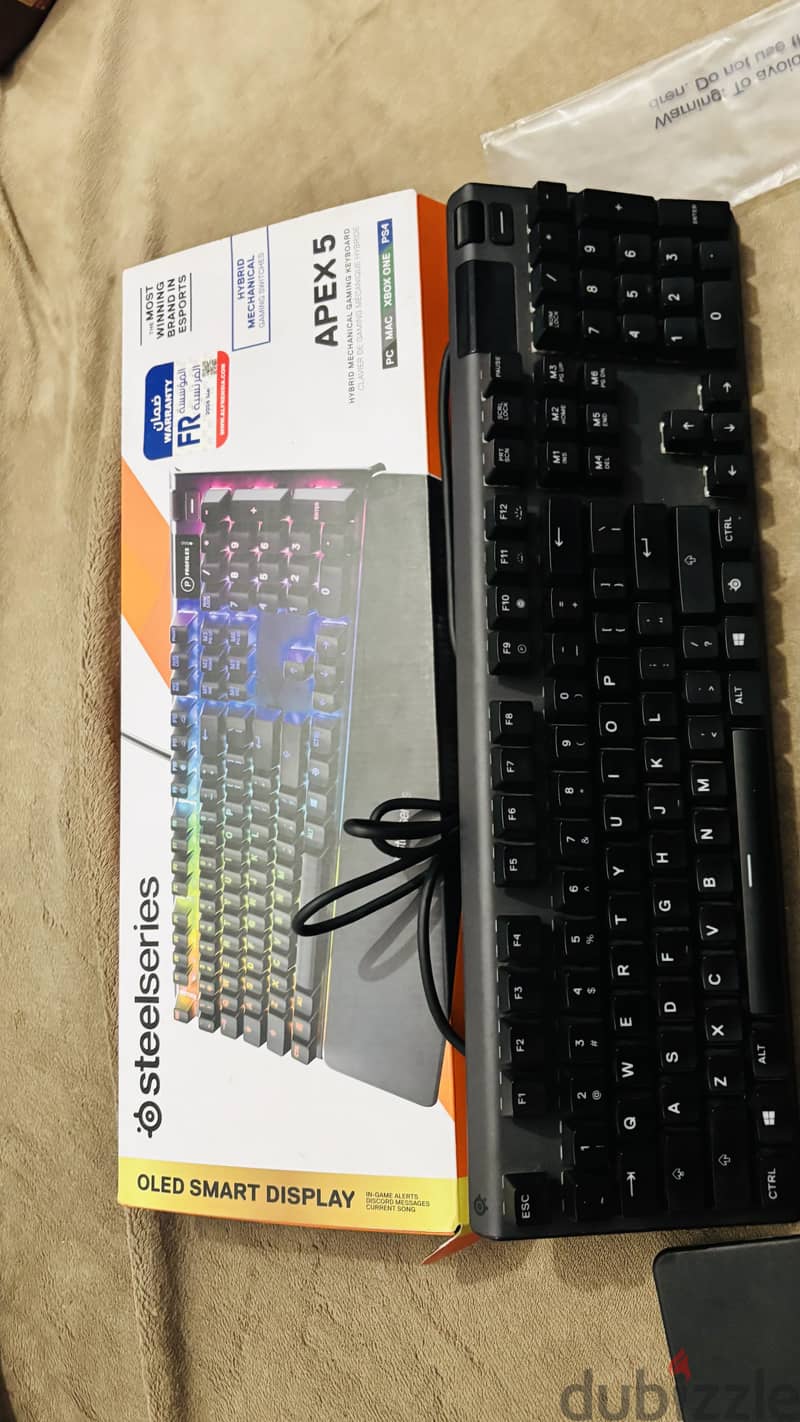 steelseries apex 5 HYBRID MECHANICAL GAMING KEYBOARD 6