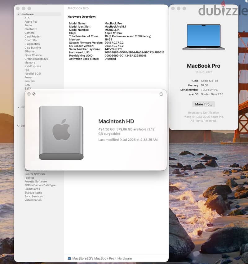 Macbook pro M1 pro chip 3