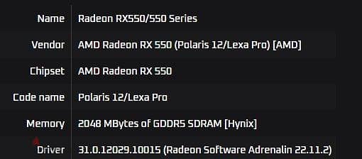 amd Radeon rx550 2 gb 1