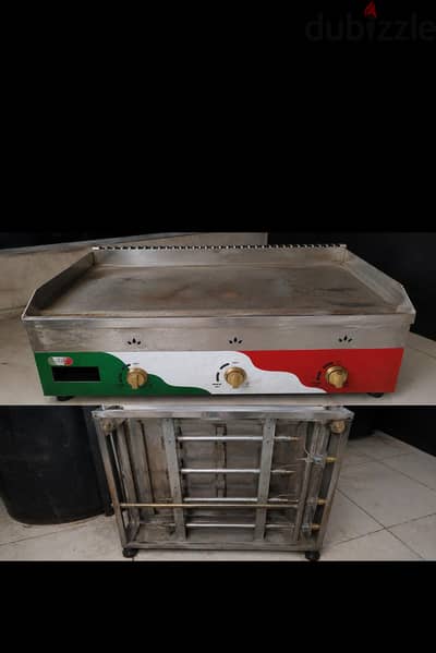صاج شوي غاز استانلس ستيل  ورمالة قهوة للكافيهات