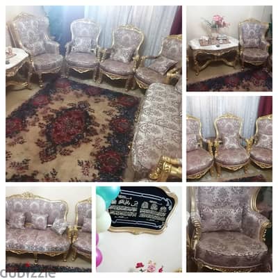 صالون مدهب خشب زان