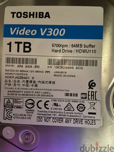HARD DISK TOSHIBA  1 TB
