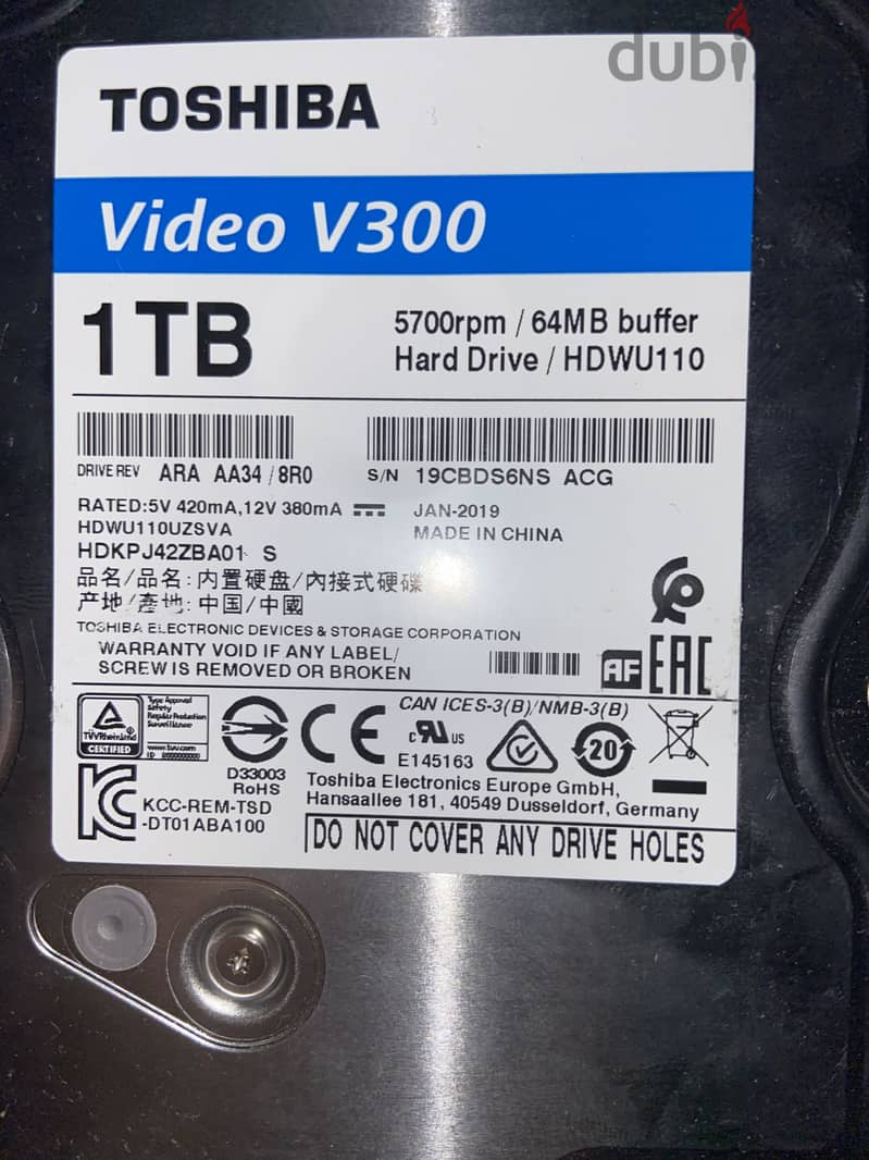 HARD DISK TOSHIBA  1 TB 1