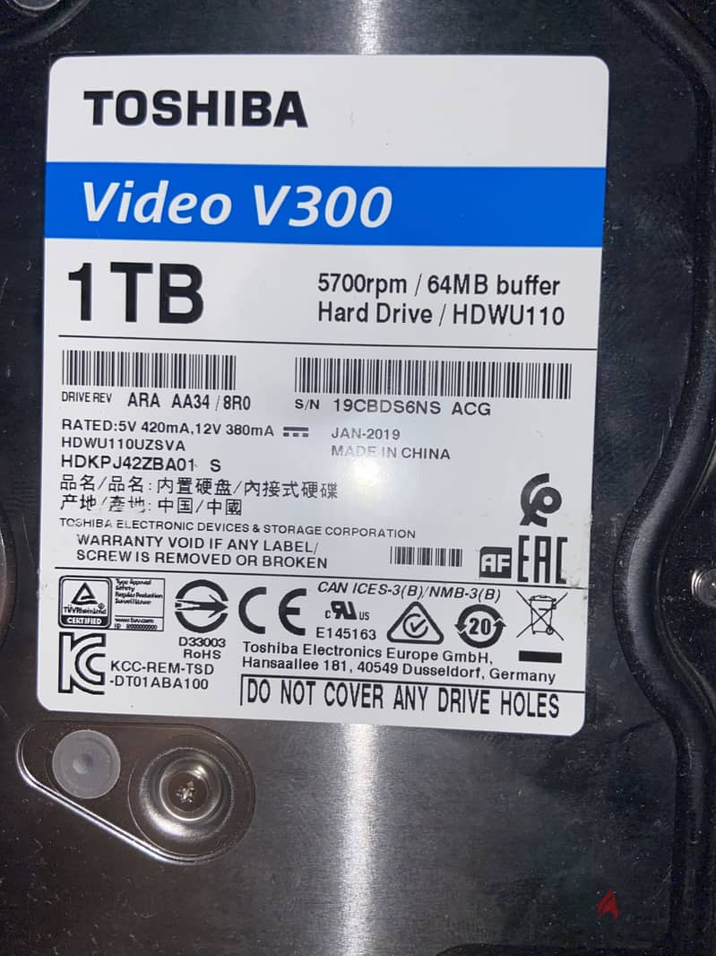 HARD DISK TOSHIBA  1 TB 2