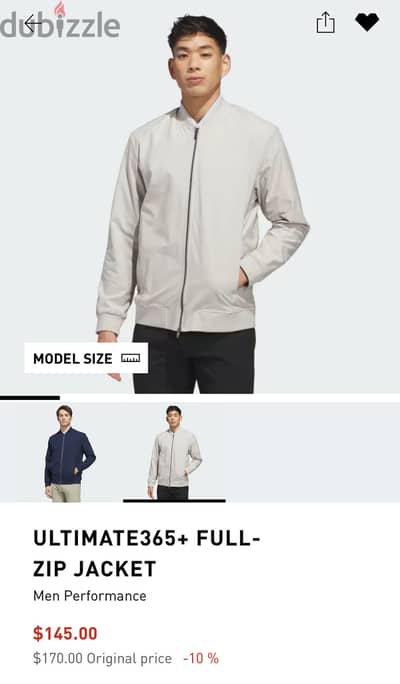 Adidas golf Full zip heavy jacket