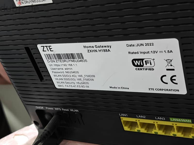 ZTE Router. 3
