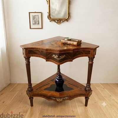 كونسول ركنة أنتيك فخم شغل ماركتريه يدوي للديكور الكلاسيكي