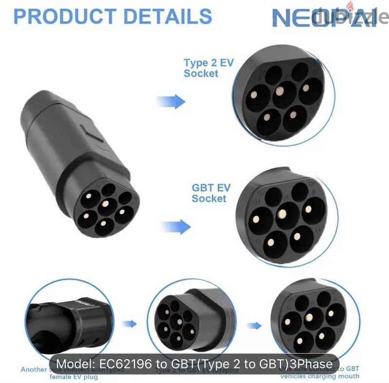 Ev charging adapter -Type 2 to GB/T. 2