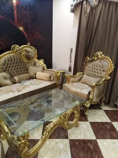 صالون وسفرة بحالة الجديد