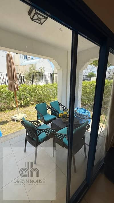 Ground Floor Chalet with Private Garden for Rent near Pool in Marassi North Coast