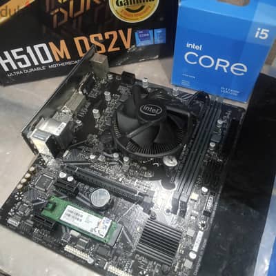 بندل  i5 11400f مازر بورد جيجا بايت h510 سامسونج m. 2 120