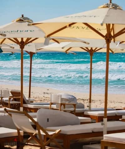 اخر بيتش شالية استلام شهور بالسعر القديم بڤيو مميز ع البحر sea view متشطب بالكامل الترا سوبر لوكس راس الحكمة في سي شور هايد بارك Seashore Hydepark