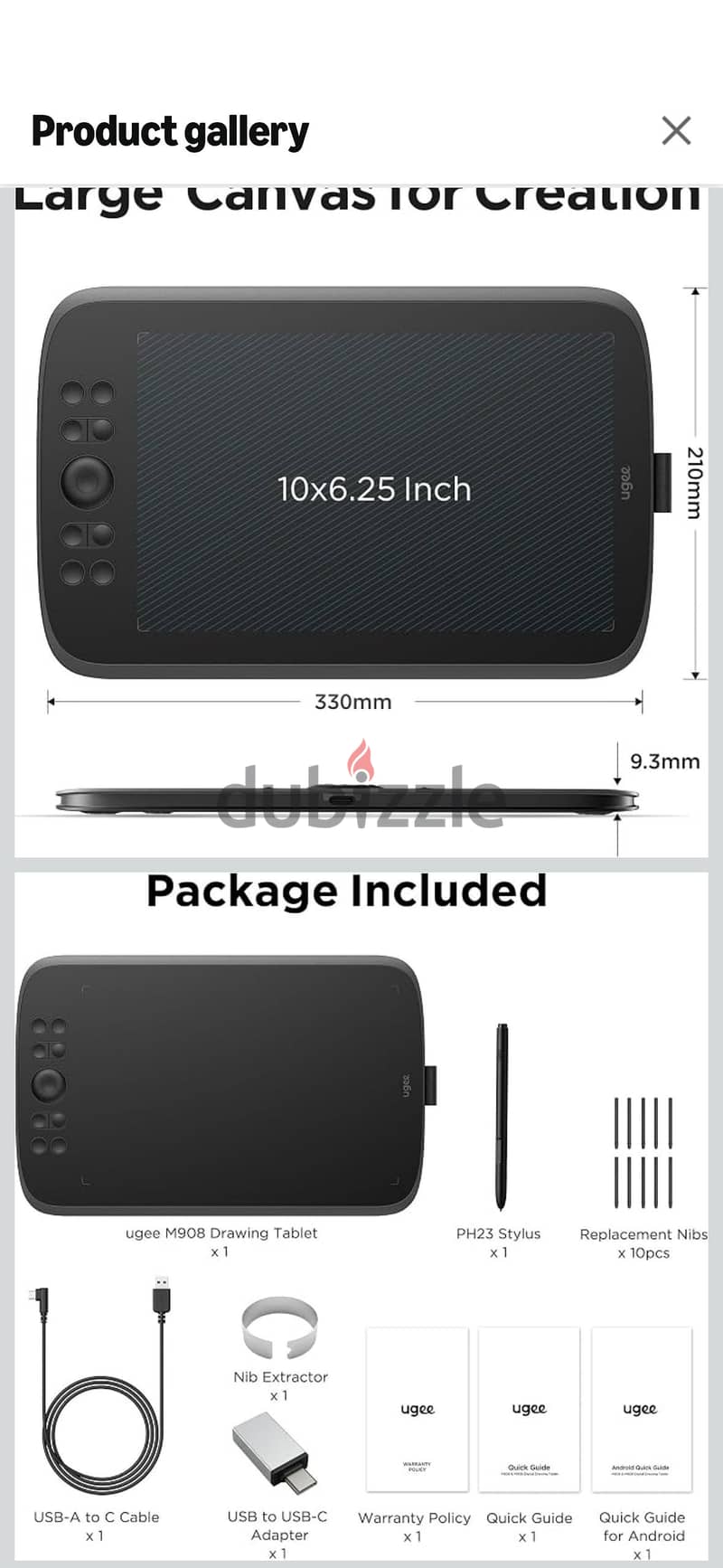 Ugee drawing tablet M908 5