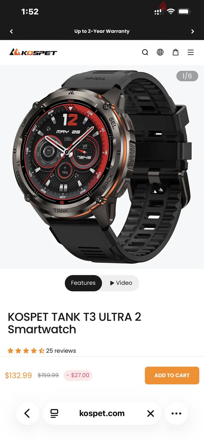 Kospet Smart Watch 1