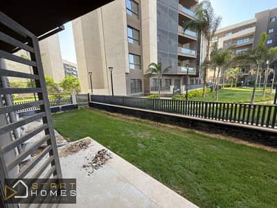 Ground floor apartment 131 sqm with a 55 sqm garden for cash sale in Privado – Madinaty with garden view, featuring luxurious Privado finishes