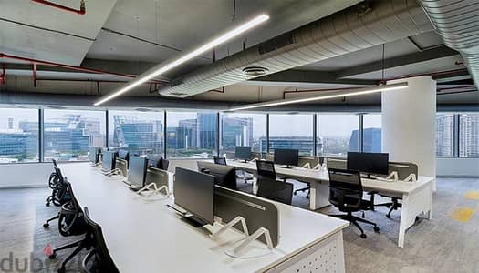 مكتب للإيجار في الشيخ زايد على المحور متشطب بالتكييفات Office for rent
