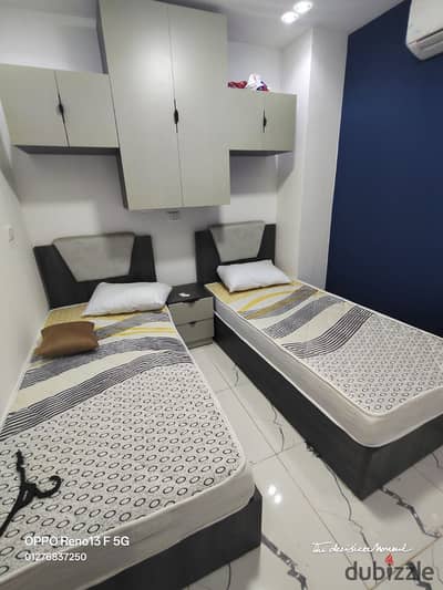 The Title (Client Hunter): Studio apartment for rent directly behind Al-Hasri (Elevator + all services included) Ad details: Live in the heart of October and save on service expenses! Available for immediate rent (for youth or families) A distinguished studio with fine finishing and a strategic location that saves you time