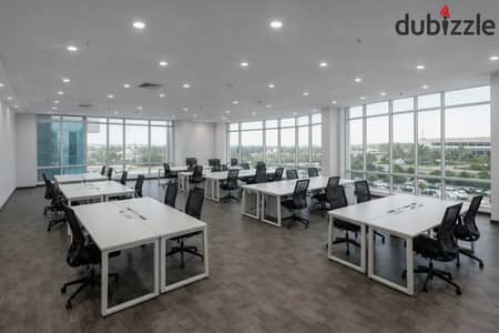 Office 196m air-conditioned for rent in the strongest location on the 90 directly at the lowest price per meter in Trivium Complex, Fifth Settlement