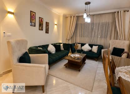 Furnished 135 sqm apartment for rent in Dar Misr Al Qarnafel Compound in New Cairo, located directly opposite Gate 24 of Al Rehab City