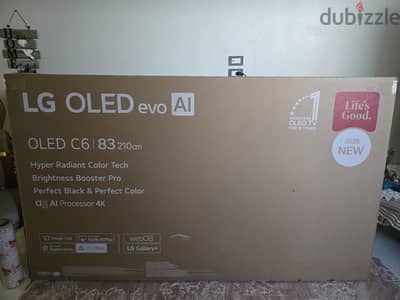 TV OLED LG C6 83(فرز انتاج كرتونه فقط)عدد سعات العمل صفر ضمان سنه