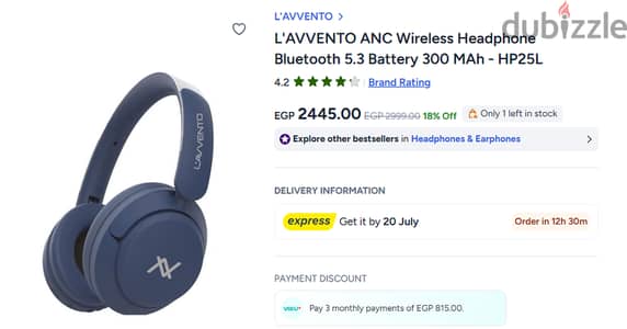 L'AVVENTO Wireless Headphone Bluetooth 32h