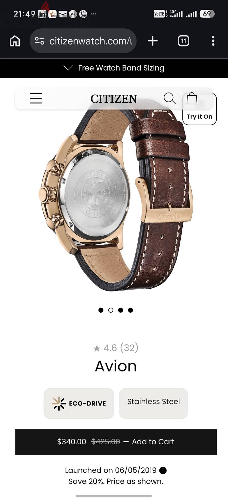 citizen eco drive watch 10