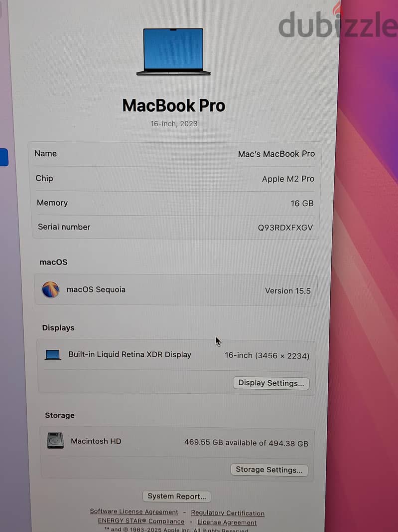 MacBook Pro 16Inch M2 Pro 5