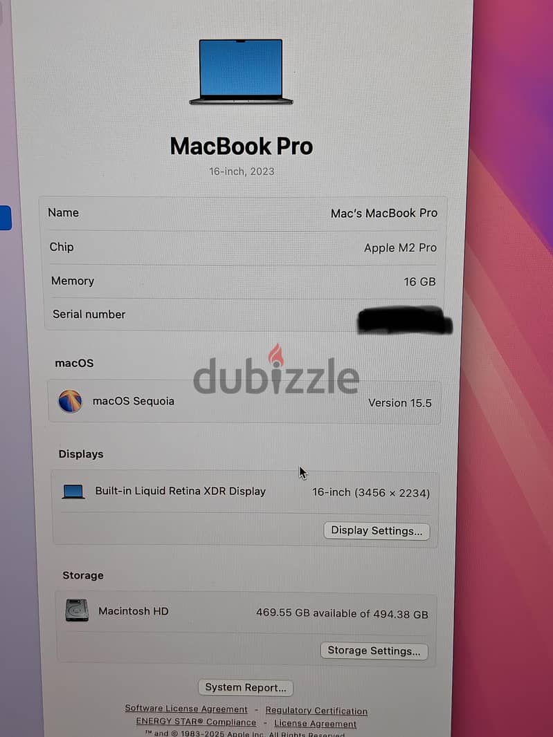 MacBook Pro 16Inch M2 Pro 6