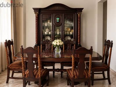 Complete Dining Room - 6 Chairs & Display Cabinet