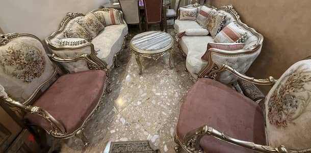 صالون خشب زان بالكامل استايل فرنسي
