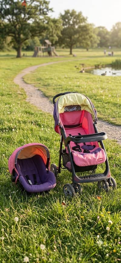 عربية أطفال Junior + Car Seat بحالة ممتازة