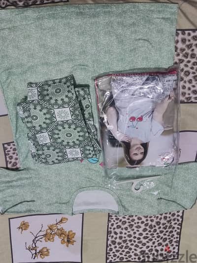 بيجامه حريمي نص كم قطن صافي وان سايز