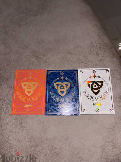 للبيع 3 كروت Genshin Impact Holographic