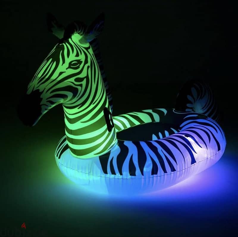 Bestway 41406 inflatable zebra shaped ride-on float with led lights 1