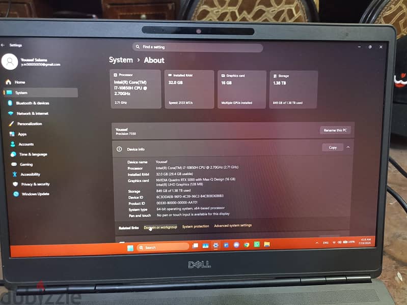 Dell precision 7550 1