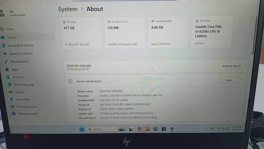 لاب توب HP استعمال خفيف والحالة واضحة