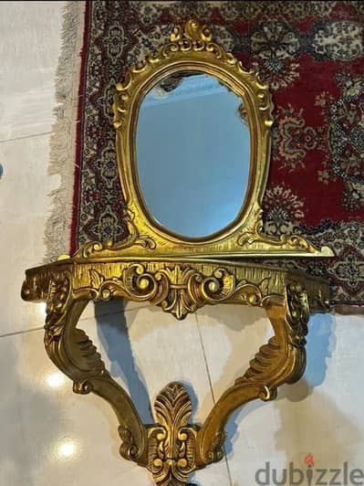 Console Gilded Carved Rococo Style v  كونسول تحفه للحائط مدهب مع مرايا