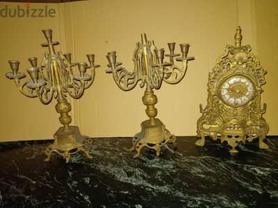 شمعدان  ساعة نحاس