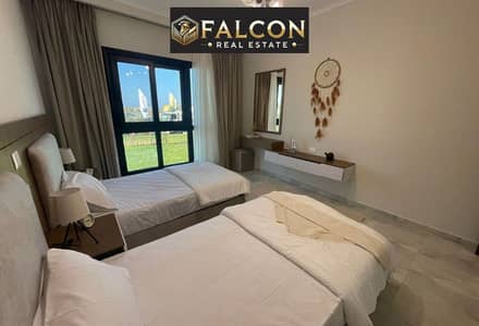 Own a beachfront chalet with full finishing for sale in Q Bay, North Coast, next to the marina and minutes from New Alamein.