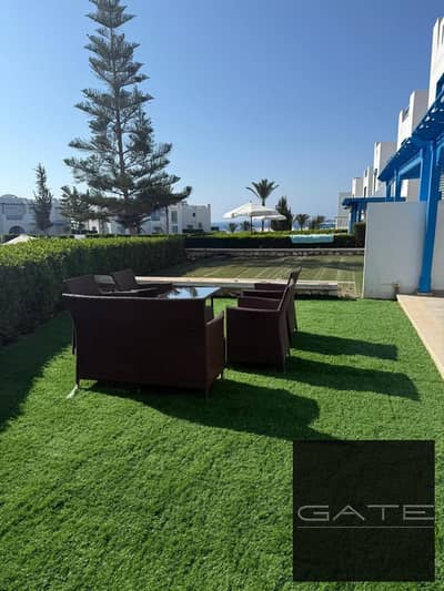 For sale, a ground chalet in Garden 3, with 3 rooms in Mountain View, الساحل Greek Island Sea View | Immediate delivery, furnished and finished
