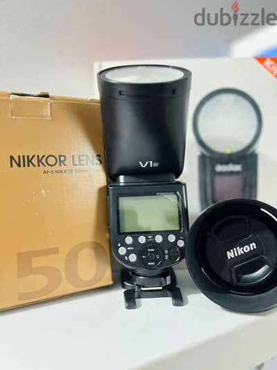 فلاش V1زايرو ولينس 50ملي 1.8G