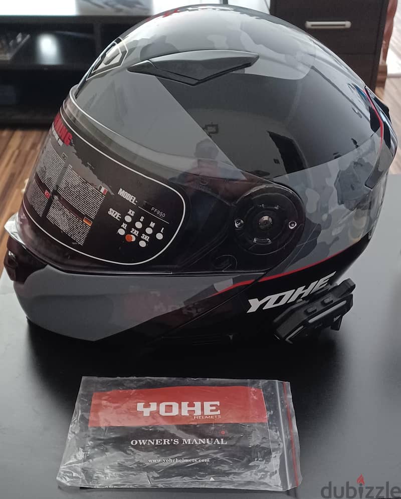 YOHE Modular Helmet + bluetooth headset 1