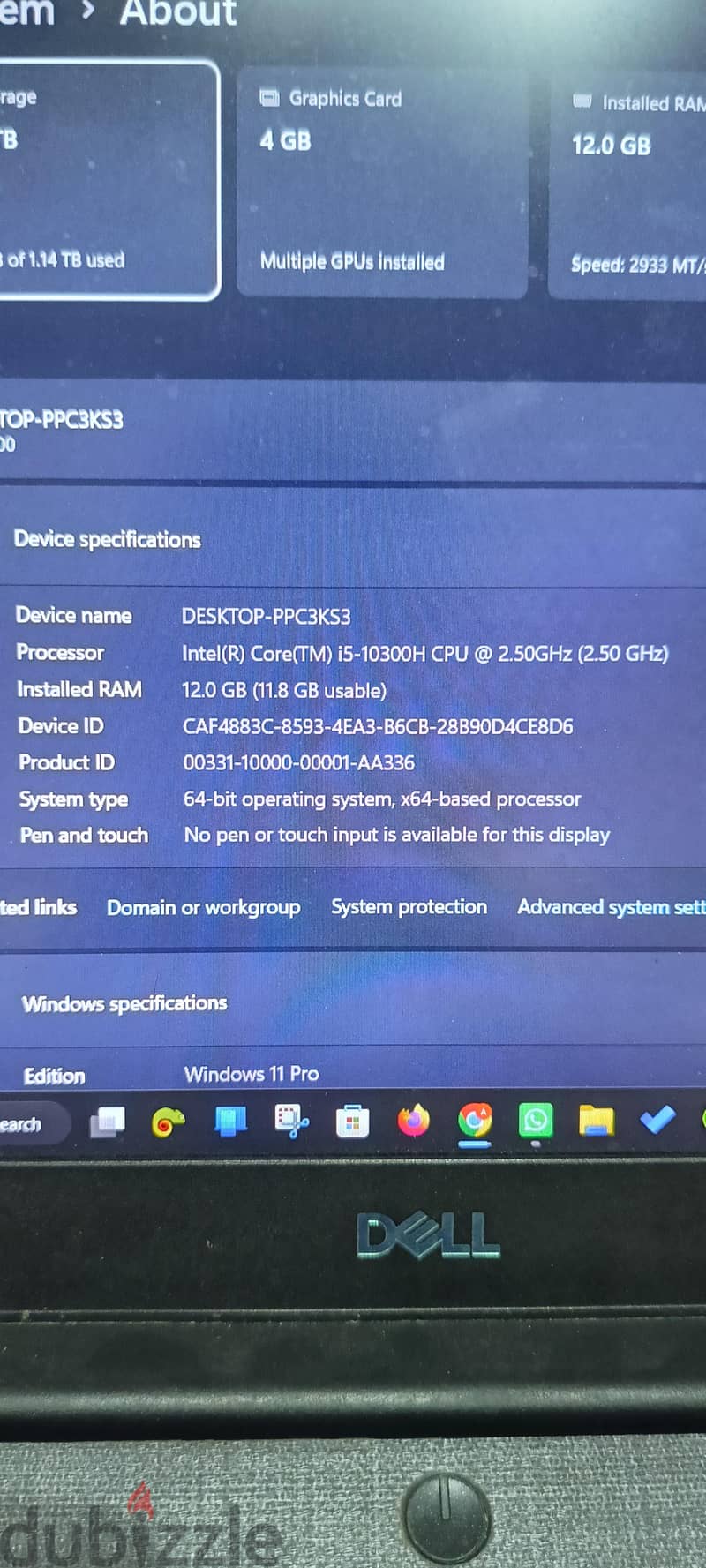Dell G3 12Gb Ram 1.5TP Disk Storage I5 High Performance Processor 2