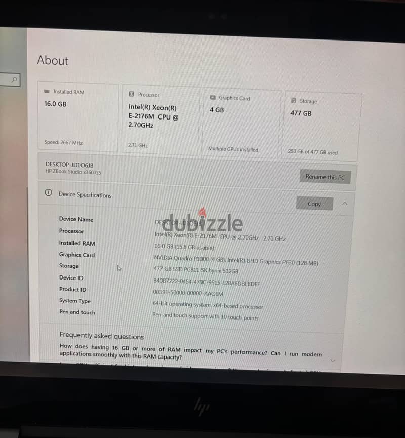 Hp zbook studio g5 360x 1